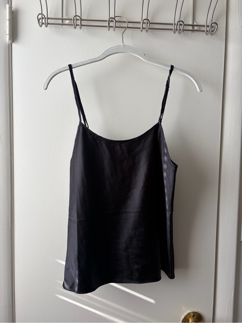 Black Satin Spaghetti Strap Cami